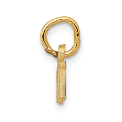 14K Gold Polished BRAT Charm Elegant Themed Pendant