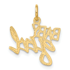 14K Gold Baby Girl Charm with Flat Back Design