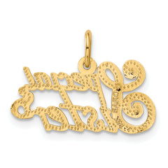 14K Gold Special Sister Charm with Flat Back Elegant Design