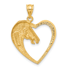 Sophia Jewelers 14K Gold Brushed Horse Pendant, Elegant Cast Design