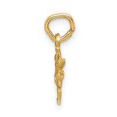 14K Yellow Gold Artist Palette Charm with Polished Laser Design