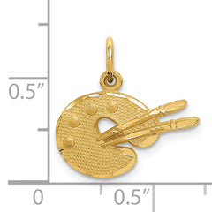 14K Yellow Gold Artist Palette Charm with Polished Laser Design