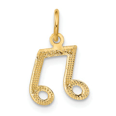 14K Gold Musical Notes Charm with Polished Finish