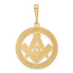 Sophia Jewelers 14K Gold Masonic Pendant with Polished Textured Finish