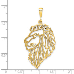 14K Gold Men's Filigree Lion Head Pendant Elegant Statement Piece
