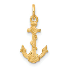 14K Gold Men's 3D Anchor Charm Pendant Elegant and Themed