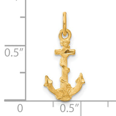 14K Gold Men's 3D Anchor Charm Pendant Elegant and Themed