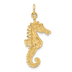 14K Gold Men's Seahorse Charm with Polished Finish