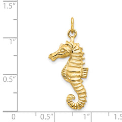 14K Gold Men's Seahorse Charm with Polished Finish