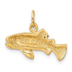 14K Yellow Gold Fish Charm Pendant for Men by Sophia Jewelers