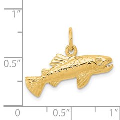 14K Yellow Gold Fish Charm Pendant for Men by Sophia Jewelers