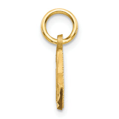 14K Gold Praying Hands Charm Pendant with Textured Detail