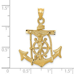 14K Gold Mariners Cross Pendant with Solid Design and Symbolic Elegance
