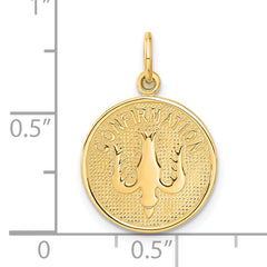 14K Gold Dove Confirmation Charm Elegant Flat Back Design
