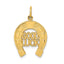 Horseshoe Charm in 14K Yellow Gold, 25mm Textured - Sophia Jewelers