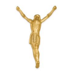 14K Gold Diamond-Cut Pendant Slide for Omega Chains Polished & Brushed Finish