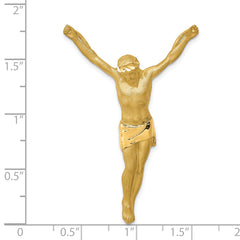 14K Gold Diamond-Cut Pendant Slide for Omega Chains Polished & Brushed Finish