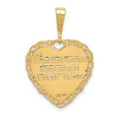 14K Gold Reversible 50th Anniversary Charm with Polished Finish