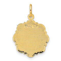 14K Yellow Gold Textured Bride and Groom Charm with Polished Finish