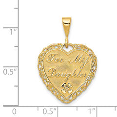 14K Gold Reversible Heart Charm for My Daughter Elegant Gift
