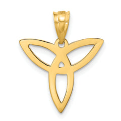 14K Gold Trinity Symbol Charm with Polished Finish