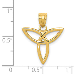 14K Gold Trinity Symbol Charm with Polished Finish