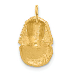 14K Gold King Tut Charm with Satin Finish Elegant Jewelry