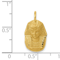 14K Gold King Tut Charm with Satin Finish Elegant Jewelry