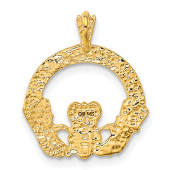 14K Gold Claddagh Pendant with Polished Finish by Sophia Jewelers
