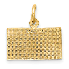 14K Yellow Gold Men's Textured God Bless America Flag Charm