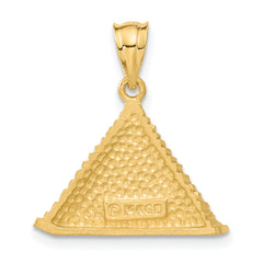 14K Gold Pyramid Charm with Open Back Design Solid and Elegant