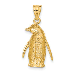 14K Gold Penguin Charm with Solid Cast Design for Elegant Wear