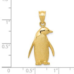 14K Gold Penguin Charm with Solid Cast Design for Elegant Wear