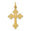 Fleur-de-Lis Cross Pendant in 14K Yellow Gold, 30mm Satin & Textured - Sophia Jewelers
