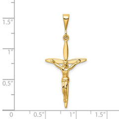 14K Yellow Gold Passion Crucifix Pendant Elegant Themed Jewelry