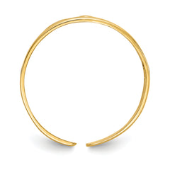 14K Yellow Gold Polished Floral Toe Ring, 3-6 mm Band Width