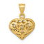 Puffed Heart Filigree Pendant in 14K Yellow Gold, 21mm Diamond-Cut - Sophia Jewelers
