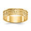 Cross Band in 14K Yellow Gold, 5mm Satin & Polished, Size 5.75 - Sophia Jewelers