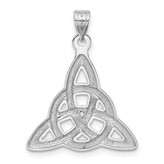 14K White Gold Trinity Knot Pendant with Polished Rhodium Finish