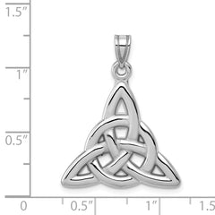 14K White Gold Trinity Knot Pendant with Polished Rhodium Finish