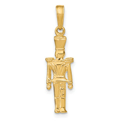 14K Gold 3D Toy Soldier Pendant with Polished Finish