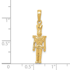 14K Gold 3D Toy Soldier Pendant with Polished Finish