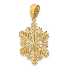 14K Gold Snowflake Pendant with Polished Finish Elegant Charm