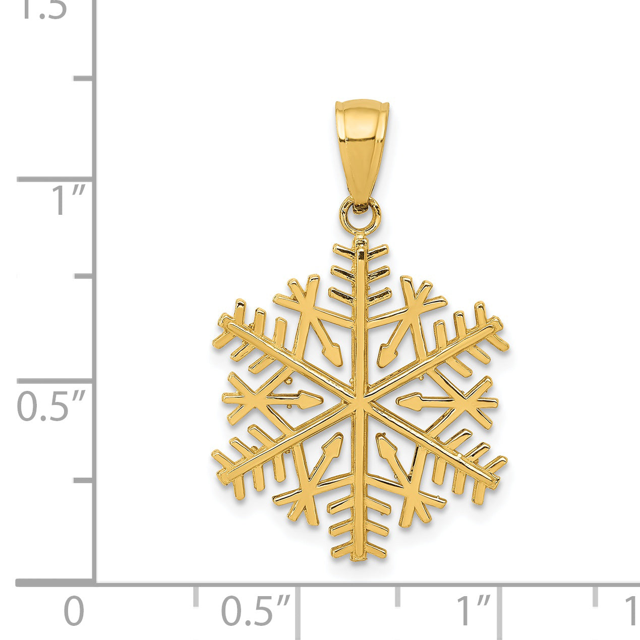 14k Polished Snowflake Pendant