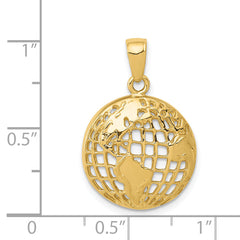 14K Gold Men's Polished Globe Pendant with Open Back Design