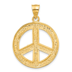 14K Gold Polished Peace Sign Pendant for Men by Sophia Jewelers