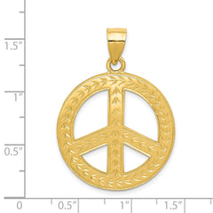 14K Gold Polished Peace Sign Pendant for Men by Sophia Jewelers