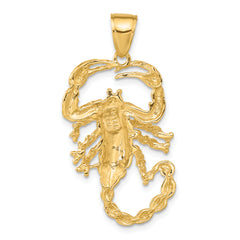 14K Gold Scorpion Pendant with Polished Finish for Men