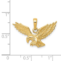14K Gold Eagle Pendant with Polished Finish for Men