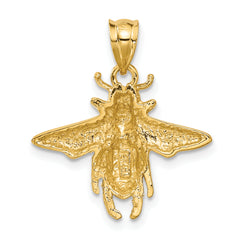 14K Gold Men's Bee Pendant with Polished Finish